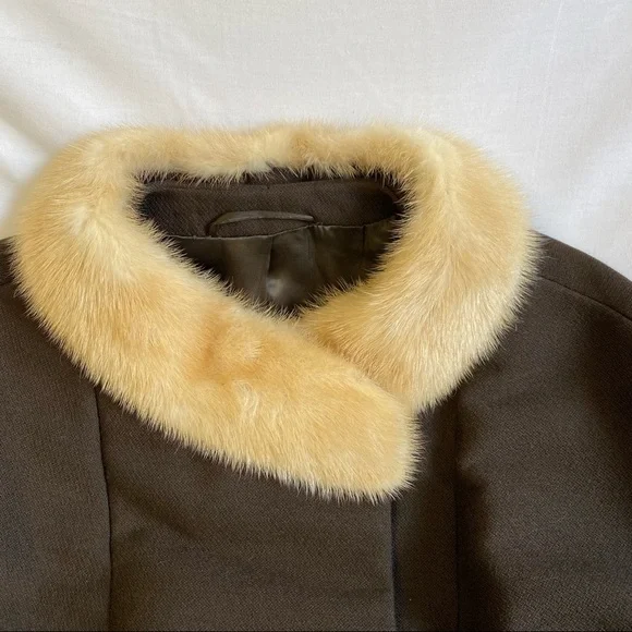 VTG Modell Mid-Century Fur Collared Swing Coat| Regency | Old Hollywood | Mod- M - Picture 6 of 6